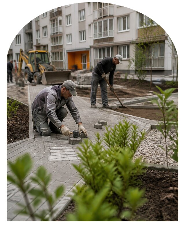Благоустройство двора многоквартирного дома в Кунгуре